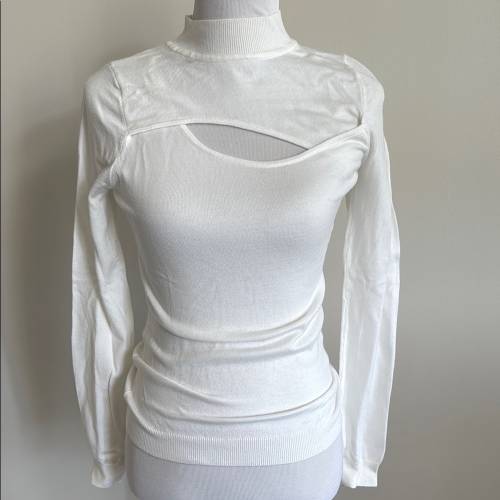Elegant White Cut-Out Women’s Top